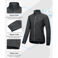 thumbnail image 6 of Women's Cycling Jackets Reflective Packable Running Jacket Windproof Water-Resistant for Hiking Biking with 6 Pockets Cold Weather (Iron Gray 2XL), 6 of 8