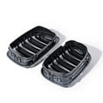 thumbnail image 4 of Carbon Fiber Glossy Black Dual Line Kidney Grille Fit 1999-2002 BMW E46 2-Door 318is 323is 328is 318i 323i 328i 328Ci 323Ci 325Ci 330Ci, 4 of 8