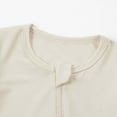 thumbnail image 4 of Kids Boy Romper, Zip-Up Short Sleeve Romper with Two-Way Zipper for Easy Diaper Changes, Soft Stretchy Nylon Spandex Blend, Beige, for Kidss 0-24 Months,Size 6 Months, 4 of 9