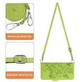 thumbnail image 4 of Wallet Case for iPhone 16, Wrist Strap & Shoulder Strap PU Leather Case, Pattern Kickstand Magnetic Clasp Folio Flip Cover for iPhone 16 Flip Case with Card Holder - Green, 4 of 9