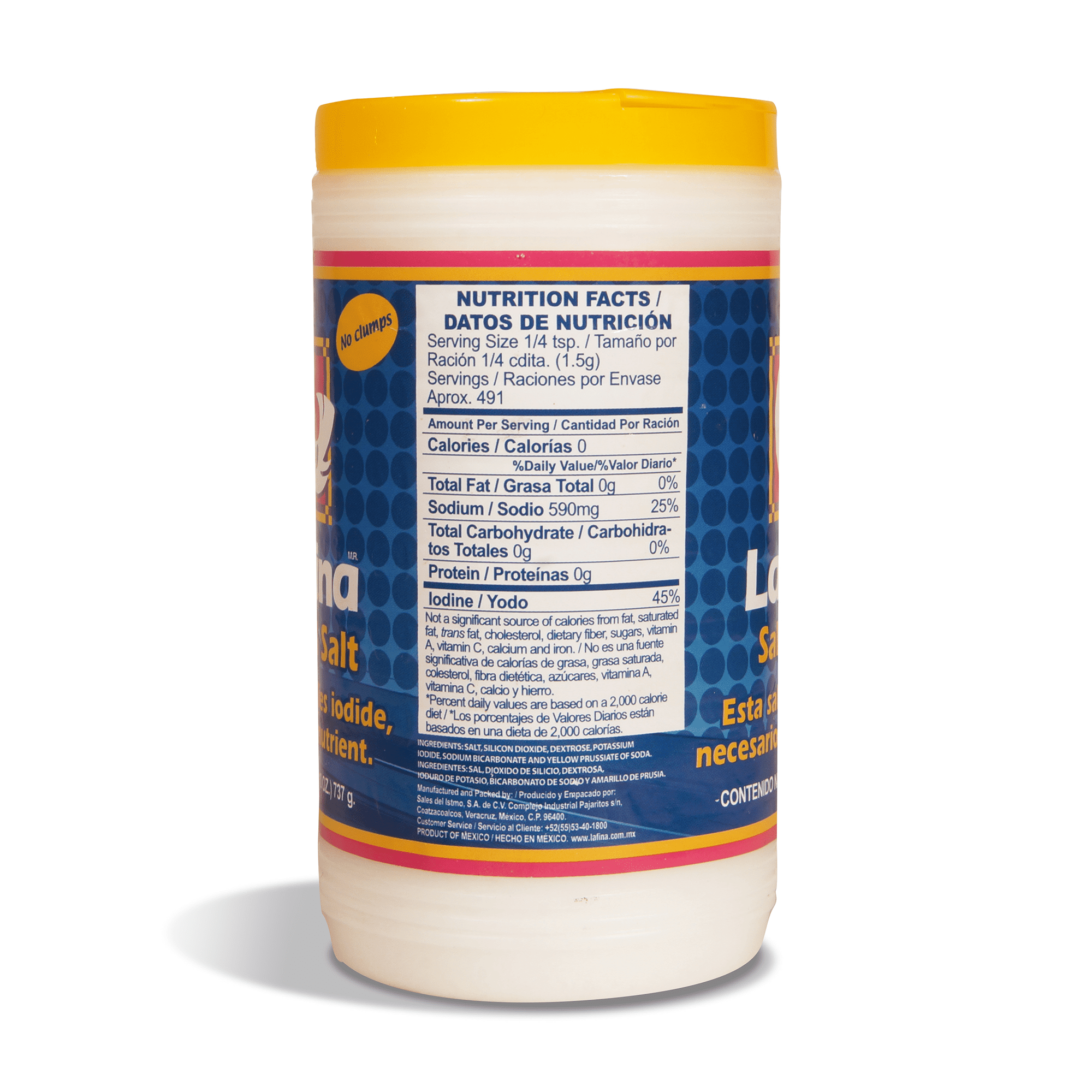 (6 pack) La Fina Iodized Table Salt, 26 oz Canister