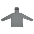 thumbnail image 5 of Aobny T-Shirts for Men Sun Shirt Solid with Mask Clothes Long Sleeve Hooded Big & Tall Mens Shirts Casual,Gray,L, 5 of 5
