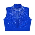 thumbnail image 4 of iiniim Girls Lyrical Dance Outfit Crop Top with High-Low Mesh Skirt Set Two-Piece Ballet Dancewear Blue 16, 4 of 7