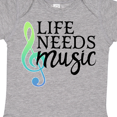 thumbnail image 4 of Inktastic Life Needs Music- ocean colors Boys or Girls Baby Bodysuit, 4 of 5