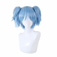 thumbnail image 1 of Accesorios de cosplay YUANXCMXG Peluca corta de Sally Face Pelucas de coletas sintéticas resistentes al calor azules con pinza para el Cabello, 1 of 3
