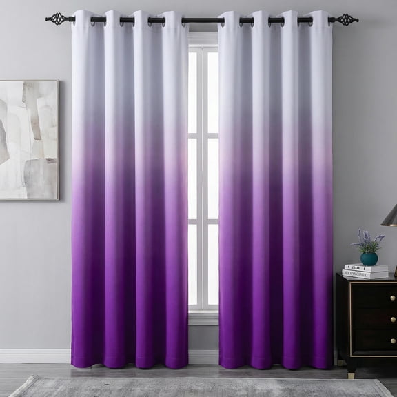 Alishomtll Room Darkening Purple Blackout Curtains Grommet Window Drapes for Living Room Bedroom ,2 Panels of 52" W x 84" L