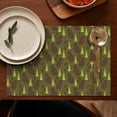 thumbnail image 4 of Green Bigfoot and Tree Pattern Summer Placemats Table Placemats Set Of 6-Linen Kitchen Washable Placemats Table Mats 11.8"x17.7" Non-Slip Heat Resistant, 4 of 5