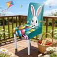 thumbnail image 2 of C Easter Chair Cover Stretch Fabric Bunny Rabbit Easter Egg Print Dustproof For Dining Chair Home Kitchen Spring Party Decoration, 2 of 7