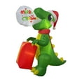 thumbnail image 3 of Decoración inflable navideña de dinosaurio, adorable luz para construir, grande, para fiestas de invierno, porche, césped, navideña., 3 of 9