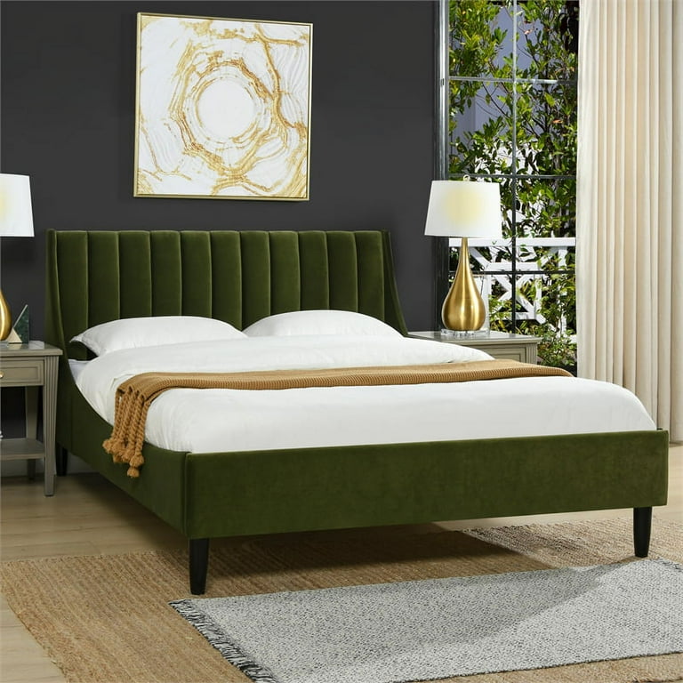 Sandy Wilson Home Aspen Queen Size Upholstered Platform Bed with