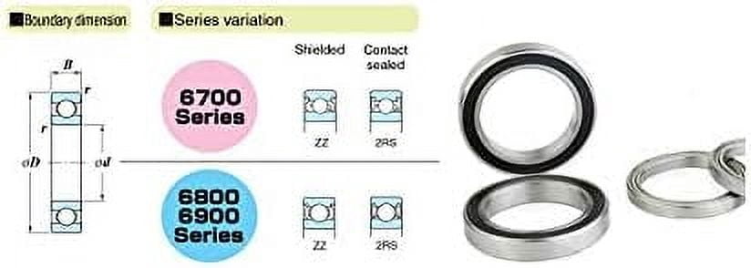 6808-2RS Bearing ABEC-1 Thin Section Ball Bearings 6808 2RS Deep Groove Ball Bearing 6808RS 61808RS Precision Bearing  40x52x7 mm