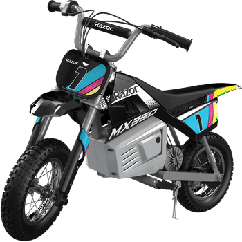 Razor Miniature Dirt Rocket MX350 Electric-Powered Dirt Bike - Black with Decal Included, 24V Electric Ride-on Motocross Bike for Kids 13+