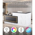 thumbnail image 2 of Chantmo Modern Wooden L Shaped Reception Desk 70.87 inch Commercial Counter Lockable Drawers Door Cabinet Light for Checkout Salon Black White Left, 2 of 8