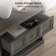 thumbnail image 5 of SICOTAS 31" W Farmhouse Nightstands Set of 2, Big nightstands with Drawer & Open Shelves, Large Bedside Table, End table for Bedroom, Living Room, Dark Grey, 5 of 12