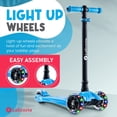 thumbnail image 3 of LaScoota 2-in-1 Kids Kick Scooter  Adjustable Height Handlebars and Removable Seat  3 LED Lighted Wheels and Anti-Slip Deck  for Boys &amp; Girls Aged 3-12 and up to 100 Lbs., 3 of 8
