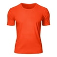 thumbnail image 6 of Mens Shirts Men's Solid Color Short Sleeved Outdoor Running Sports Breathable Short Sleeve Orange XXXL, 6 of 7