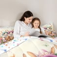 thumbnail image 4 of Erosebridal 3D Kawaii Rabbit Queen Comforter Set,Colorful Flowers Ancient Dinosaur Egg Bedding Comforter Set For Girls Kids, Reversible 3pcs, 4 of 7