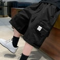 thumbnail image 4 of breaise Boys Cargo Shorts Elastic Waist Running Hiking Bermuda Shorts Knee Length Summer Shorts with Pockets, 4 of 5