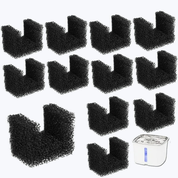 Qzbhct Pet Replacement Pre Filter Sponges for 64oz/1.8L 140oz/4.1L Viva Cat Water Fountain Foam Filter Dog Drinking Water Fountain(12)