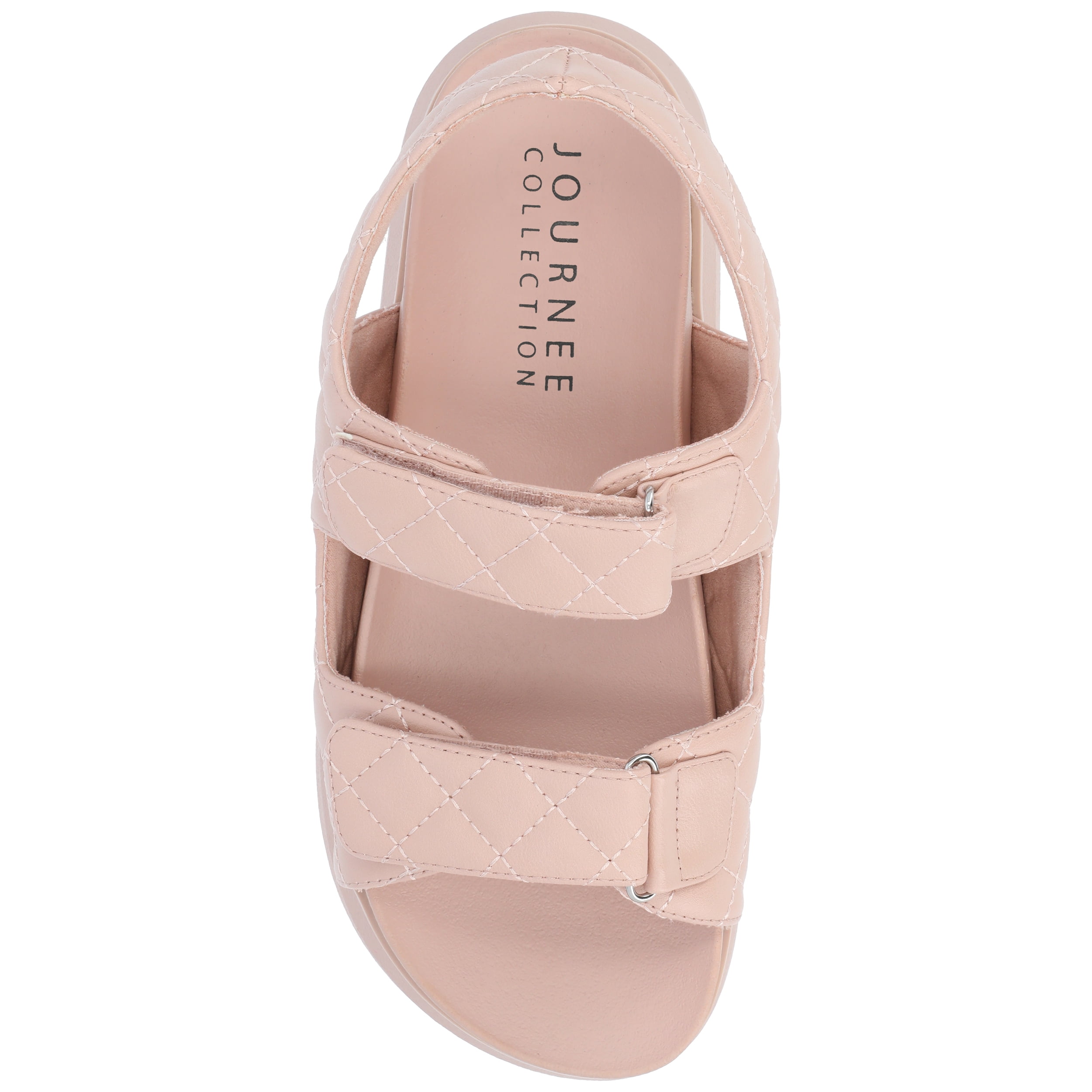 Journee Womens Debby Hook and Loop Platform Sport Sandals