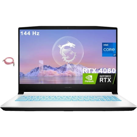 MSI Newest Sword 15 Gaming Laptop, 15.6" FHD 144Hz FHD IPS-Type Display, NVIDIA GeForce RTX 4060,Intel Core i7-12650H, 16GB DDR4, 1TB PCIe SSD, Wi-Fi 6, Windows 11 Home, Backlit Keyboard, White/OLY