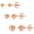 thumbnail image 2 of 14K Rose Gold Polished Round Ball Stud Earrings 3mm, 4mm, 5mm Gold Ball Earrings for Women, Giorgio Bergamo,3mm,4mm,5mm, 2 of 5