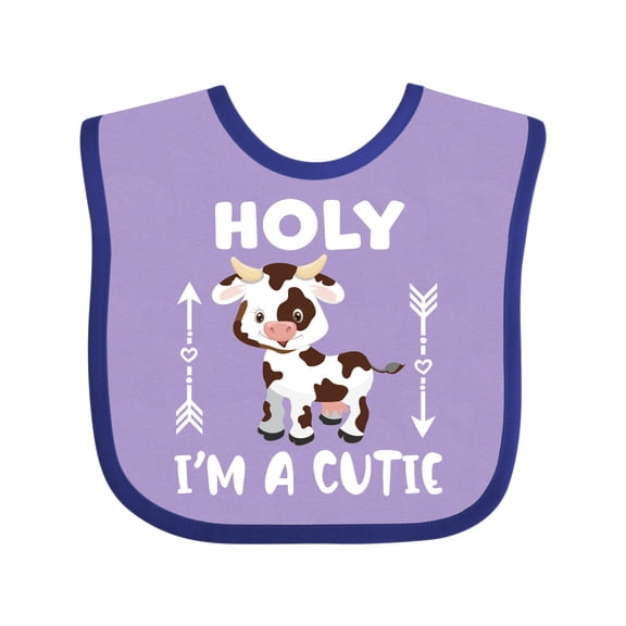Inktastic I'm a Cutie White and Brown Holstein Cow with Arrows Boys or Girls Baby Bib
