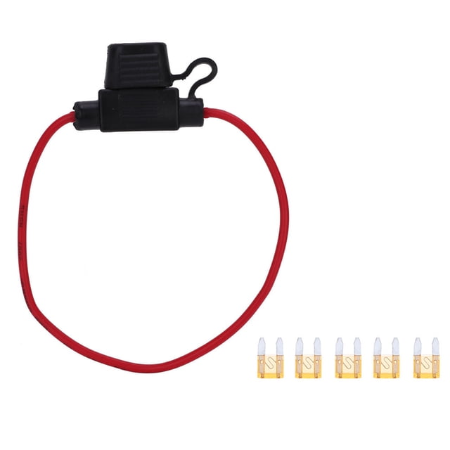 Portafusibles en línea de tamaño pequeño, 5 uds., 5 uds., fusible de cuchilla ATC/ATO para coche, barco, RV (fusible de cuchilla 5A) VoborMX herramienta