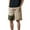 Khaki, variant on Men's Loose Casual Patchwork Color Straight Through Five Quarter Pants Breathable Comfortable for Spring Summer Outdoor and Beach Wear