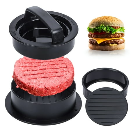 ACDANC 2026 New Burger Press,Hamburger Press Patty Maker with 100Pcs Hamburger Patty Paper,3 in 1 Non Stick Patty Mold for Veggie Beef Burger,Kitchen Barbecue Tool Grilling Accessories