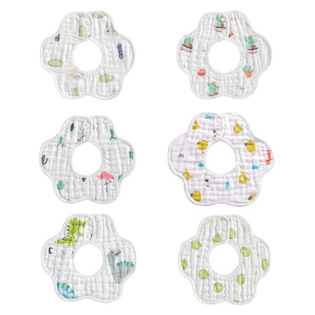 

6-Pack 360 Rotate Baby Bibs for Eating and Drooling Soft and Waterproof Bibs for Boys Girls