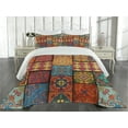 thumbnail image 2 of Ambesonne Talavera Quilted Coverlet 3 Pcs, Azulejo Tile Squares Art, Queen Size, Multicolor, 2 of 4