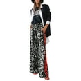 thumbnail image 2 of Women'S Cheetah Print Wide Leg Baggy Pants Y2k Side Loose Streetwear Trousers Gray XL, 2 of 8