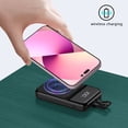 thumbnail image 3 of Hotpom Magnetic Power Bank, 10000mAh Portable Charger with 2 Built in Cables and LED Display, with Stand 20W PD Fast Charging, Travel Essentials,Compatible with iPhone, Samsung, Blue, 3 of 8