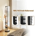 thumbnail image 4 of Kadyn 360 Degree Rotating 69 by 16 Inch Full Length Mirror with Storage Hook Rack, Multifunctional Solid Wood Floor Mirror for Bedroom Living Room, Black, 4 of 9