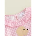thumbnail image 6 of Baby Girl Fall Clothes Long Sleeve Puppy Plaid Bubble Romper Smocked Outfit, 6 of 9