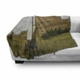 thumbnail image 3 of Nebraska Soft Flannel Fleece Throw Blanket, Rural Historic Landscape Picture with Vintage Covered Wagon and Rock Formation, Cozy Plush for Indoor and Outdoor Use, 50" x 70", Multicolor, by Ambesonne, 3 of 6