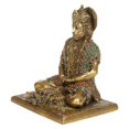 thumbnail image 3 of Brass World Brass Multicolor Stone Handwork Lord Hanuman Ji Murti Dhyan Mudra Meditation Bajrangbali Bhagwan Statue Showpiece for Pooja Gift Living Room Decoration Home Décor 8 Inches, 3 of 4