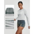 thumbnail image 3 of BALEAF Women's UPF 50+ Long Sleeve Sun Shirts Crop Rash Guard UV Workout Tops SPF Slim Fit Lightweight Athletic Hiking Light Gray XS, 3 of 6