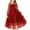AA01-Red, variant on Inglocry Girls Dresses Contrast Mesh Long Sleeve Twirly High Low Birthday Party Solid Color Formal Dress Red 5-6Y