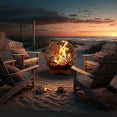 thumbnail image 6 of FlowerHouse: Bonfireball Fire Pit - 24" Lotus - Base & Flower Pattern Cover, Stainless Steel, Portable Fire Pit, Outdoor Décor, Patio, Backyard, Beach, 6 of 7