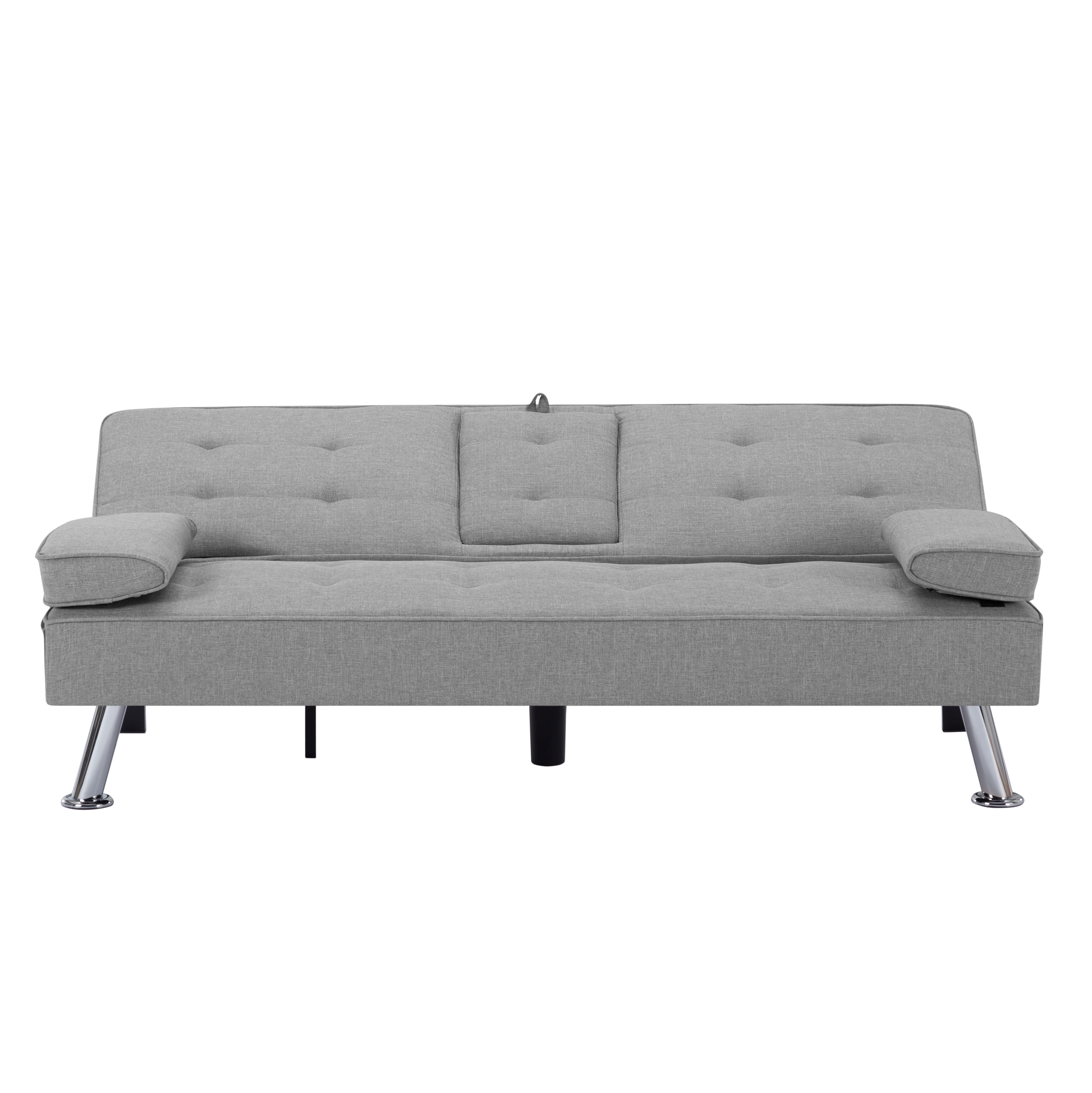 Gewnee Futon Sleeper Sofa Bed Modern Polyester Couch Convertible Folding Recliner Living Room Furniture with 2 Cup Holders for Guest Room,Living Room