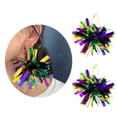 thumbnail image 2 of Yoetaun Festive Mardi Gras Festival Earrings Earring Sparkling Poms Poms Earrings for Outdoor Karneval Celebrations Color 2, 2 of 8