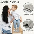 thumbnail image 4 of 16 Pairs Ankle Socks - Toddler Low Cut Socks - for 1-13 Years Boys Girls School Socks Black 4-7Years, 4 of 6
