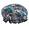 thumbnail image 1 of Gorro de Ducha de Doble Capa Zulema Baño Flor Impreso Protección Cabello Adulto, 1 of 8