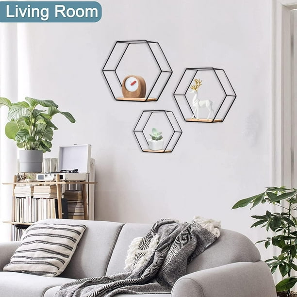 Estante flotante de esquina para pared, organizador de madera con 3 clavos, solución de almacenamiento de varios niveles para dormitorio, baño, sala de estar y cocina. | Bodega Aurrera en línea
