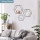 thumbnail image 2 of Juego de 3 estantes de pared, flotantes, de madera y metal, estantes de pared para cocina, estantes hexagonales, para salón, dormitorio, oficina, baño o cocina (negro) Lumten, 2 of 5