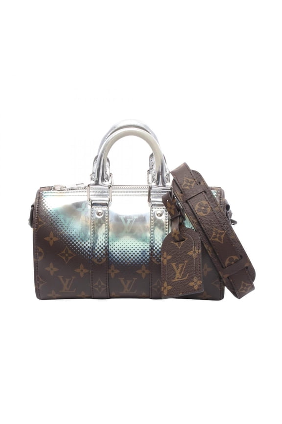 Pre-Owned Louis Vuitton Keepall Bandoulire 25 2-Way Handbag, Coated Canvas, Monogram Metallic...