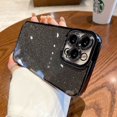 thumbnail image 1 of Funda de silicona con purpurina ostentosa chapada en cuadrado de lujo para iPhone 14 13 12 Mini 11 Pro Max X XR XS 7 8 Plus SE2022, funda suave con lentejuelas Deng Xun unisex, 1 of 2