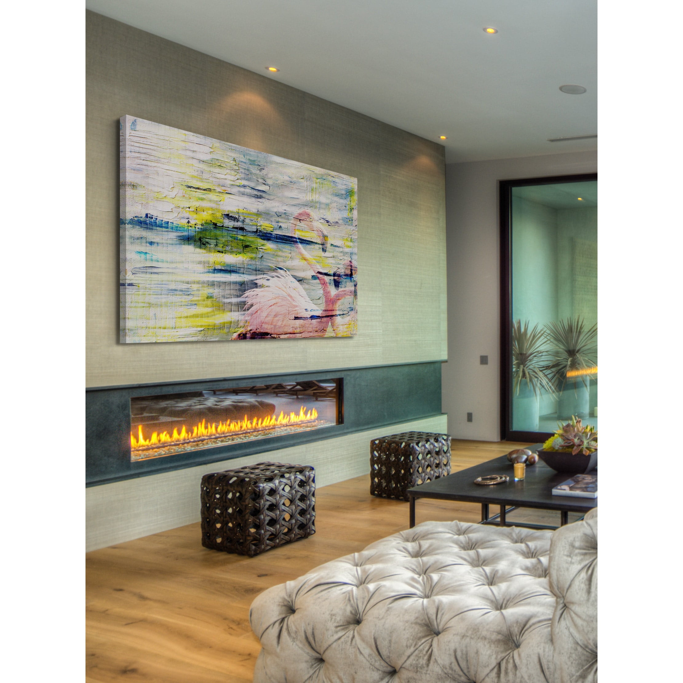 "Flamingo Style" Painting Print on Wrapped Canvas